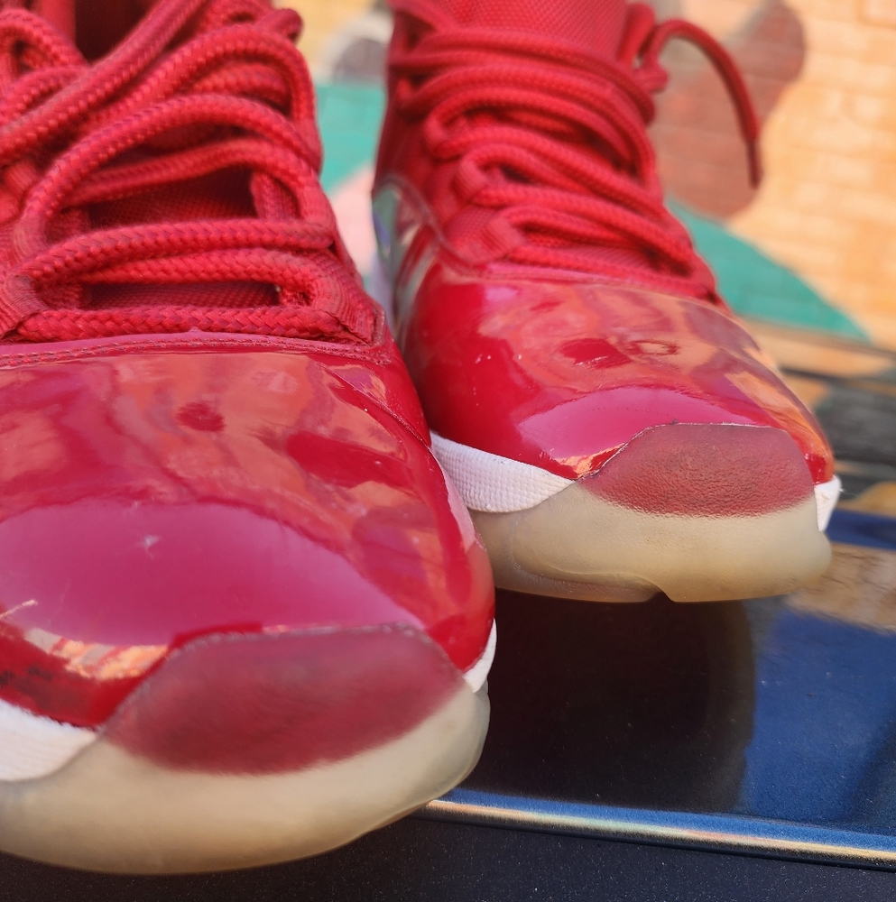 Red patent leather Jordan 11